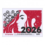 Asztali naptár FORTUNA TA23 álló fehér lapos holdfázissal 2026. Asztali naptár FORTUNA TA23 álló fehér lapos holdfázissal 2026.