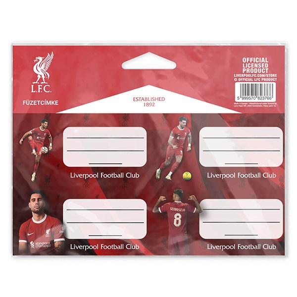 Füzetcímke LIVERPOOL 12 darabos